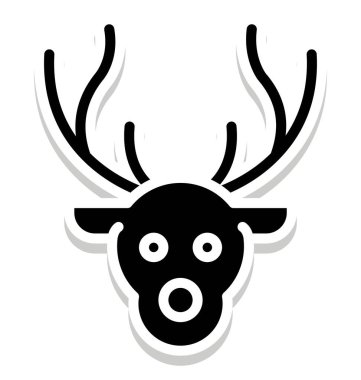 Ren geyiği yüz izole vektör kolayca değiştirilebilir veya herhangi bir stil Düzenle simgesi