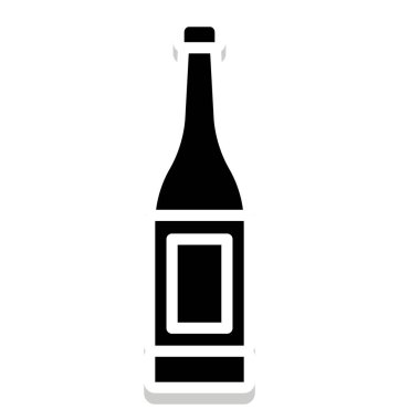 Şarap şişesi izole vektör kolayca değiştirilebilir veya herhangi bir stil Düzenle simgesini