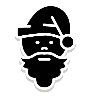 Santa yüz izole vektör kolayca değiştirilebilir veya herhangi bir stil Düzenle simgesi