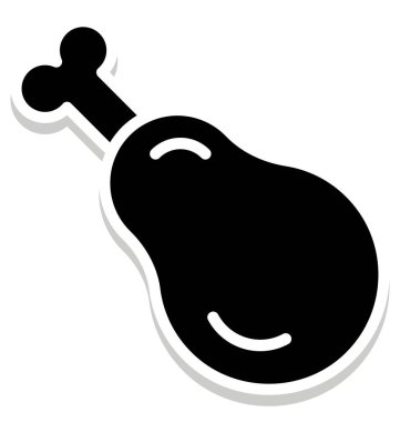 Tavuk bacak parçası vektör çizim simgesi