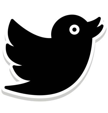 Sparrow, kolayca değiştirilebilir veya herhangi bir stili düzenlemek izole vektör simge twitter