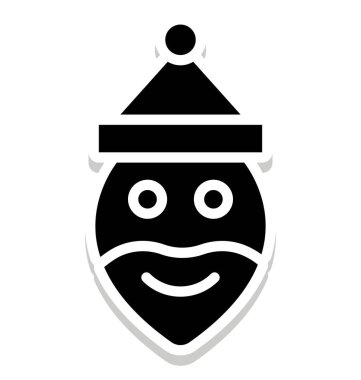 Santa yüz vektör çizim simgesi kolayca değiştirilebilir veya herhangi bir stili düzenlemek 