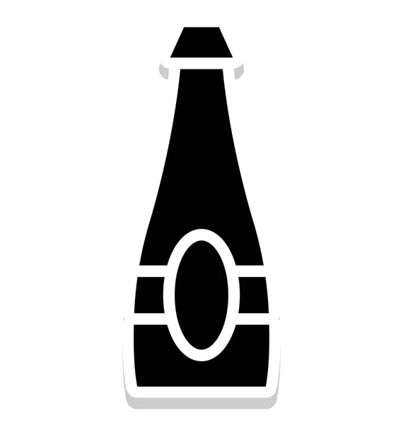 Botella Vino Icono Vectorial Aislado Que Puede Modificar Editar Fácilmente — Archivo Imágenes Vectoriales