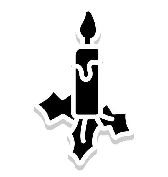 Isoliertes Vektorsymbol Für Kerzen Das Leicht Modifiziert Oder Jedem Stil — Stockvektor