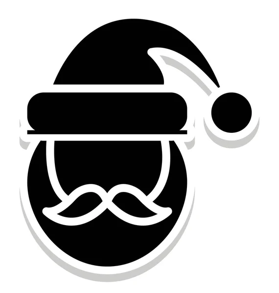 Santa Face Isolated Vector Icon Который Легко Изменен Отредактирован Любом — стоковый вектор