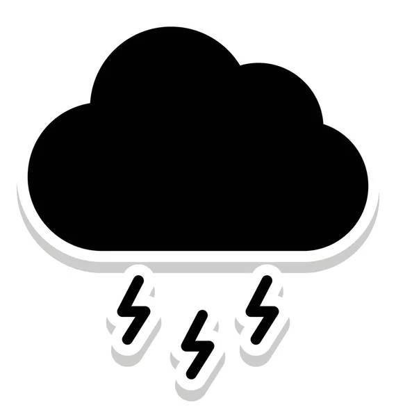 Těžký Déšť Cloud Izolované Vektorové Ikony Které Lze Snadno Upravit — Stockový vektor