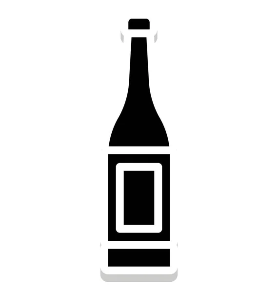 Изолированная Векторная Икона Винной Бутылки Которую Можно Легко Изменить Отредактировать — стоковый вектор