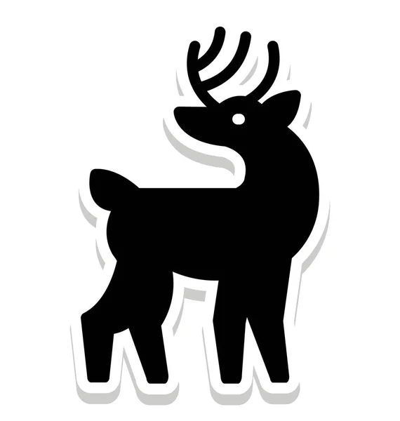 Reindeer Isolated Vector Icon Can Easily Modified Edit Any Style — Stock Vector