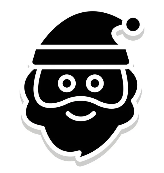 Santa Gezicht Geïsoleerde Vector Icon Die Moeiteloos Kunnen Worden Gewijzigd — Stockvector