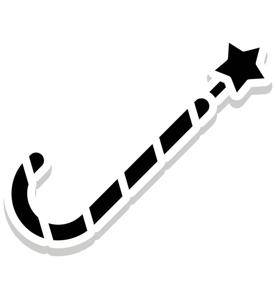 Candy Cane Elszigetelt Vector Icon Könnyen Módosítható Vagy Szerkeszteni Bármilyen — Stock Vector