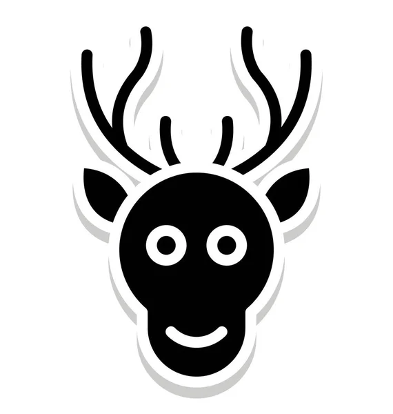 Reindeer Isolated Vector Icon Can Easily Modified Edit Any Style — Stock Vector