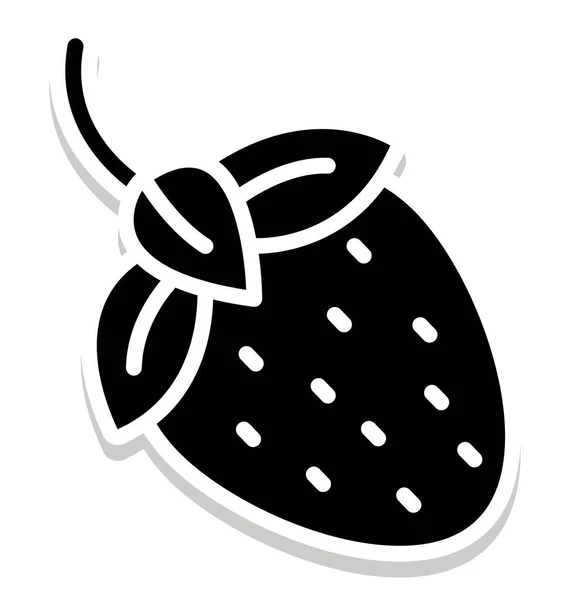 Morango Berry Isolated Vector Icon Que Pode Ser Facilmente Modificado — Vetor de Stock