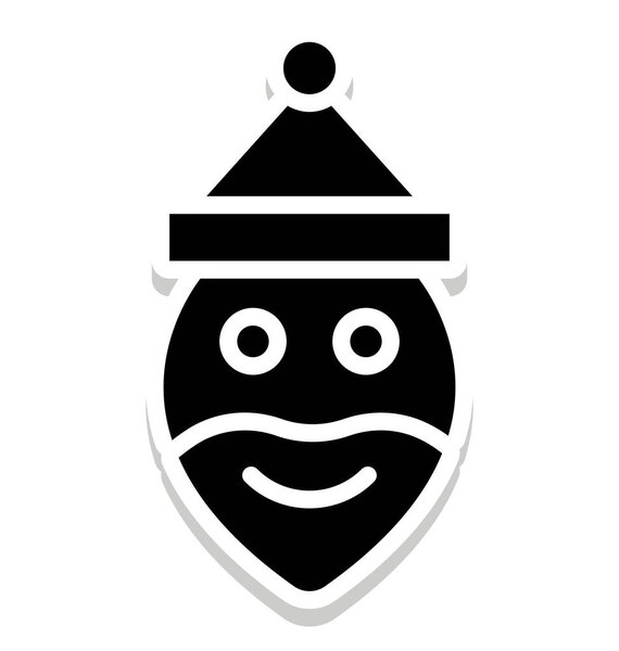 Santa Face Vector Illustration Icon that can be easily modified or edit in any style 