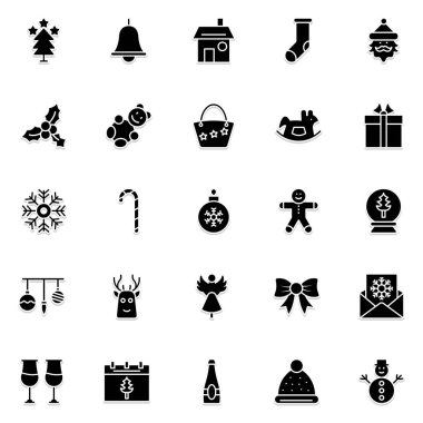 Yılbaşı kutlama izole vektör simgeleri kolayca değiştirilebilir veya herhangi bir tarzda düzenlediğiniz ayarla.