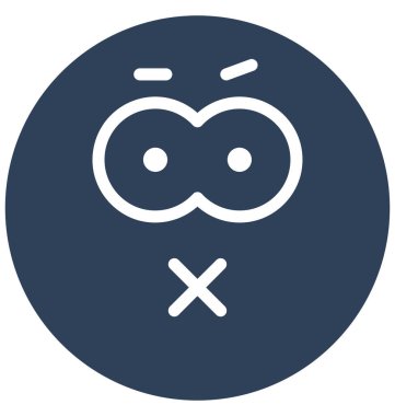 mühürlü dudakları, korku yüz vektör simgesi