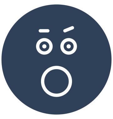 şaşkın yüz, dik dik ifade vektör simgesi