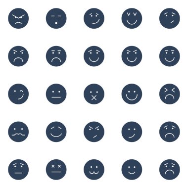 İfade ve izole vektör simgeler paketi Emoji kolayca değiştirilebilir veya herhangi bir renkte düzenleme
