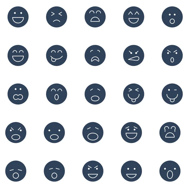 Emoticon Emoji Isolated Vector Icons Pacote Que Pode Ser Facilmente — Vetor de Stock