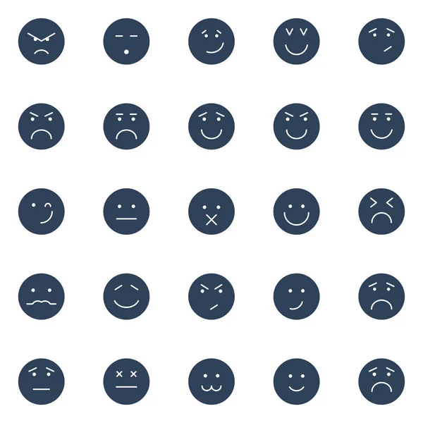 Uttryckssymbol Och Emoji Isolerade Vector Ikoner Pack Som Kan Enkelt — Stock vektor