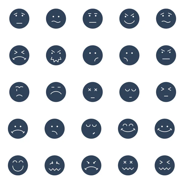 Emoticon Emoji Isolated Vector Icons Pacote Que Pode Ser Facilmente — Vetor de Stock