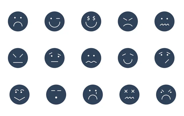 Emoticon Emoji Isolated Vector Icons Pacote Que Pode Ser Facilmente — Vetor de Stock