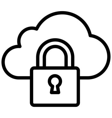 Bulut güvenlik izole vektör kolayca düzenlemek veya değiştirmek simgesi.