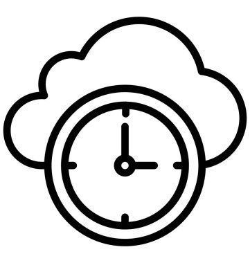 Bulut saat izole vektör kolayca düzenlemek veya değiştirmek simgesi.