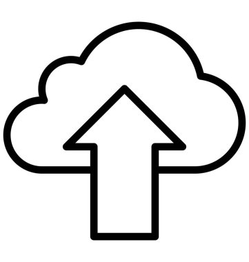 Bulut Upload izole vektör kolayca düzenlemek veya değiştirmek simgesi.