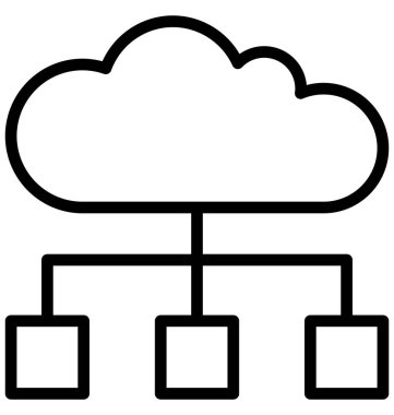 Bulut hiyerarşi izole vektör kolayca düzenlemek veya değiştirmek simgesi.
