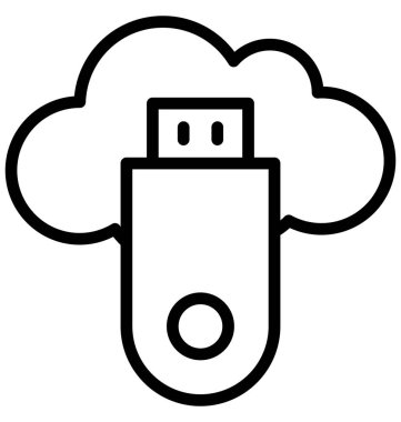 Bulut Usb izole vektör kolayca düzenlemek veya değiştirmek simgesi.