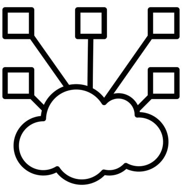 Bulut ağ izole vektör kolayca düzenlemek veya değiştirmek simgesi. 