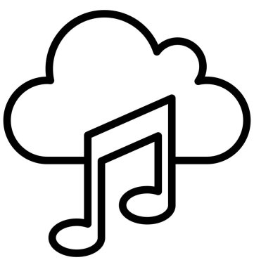 Bulut müzik izole vektör kolayca düzenlemek veya değiştirmek simgesi.