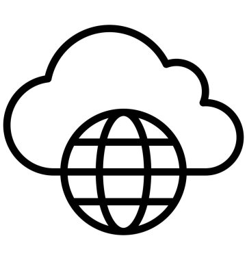 Küre ve bulut izole vektör simge kolayca düzenlemek veya değiştirmek.