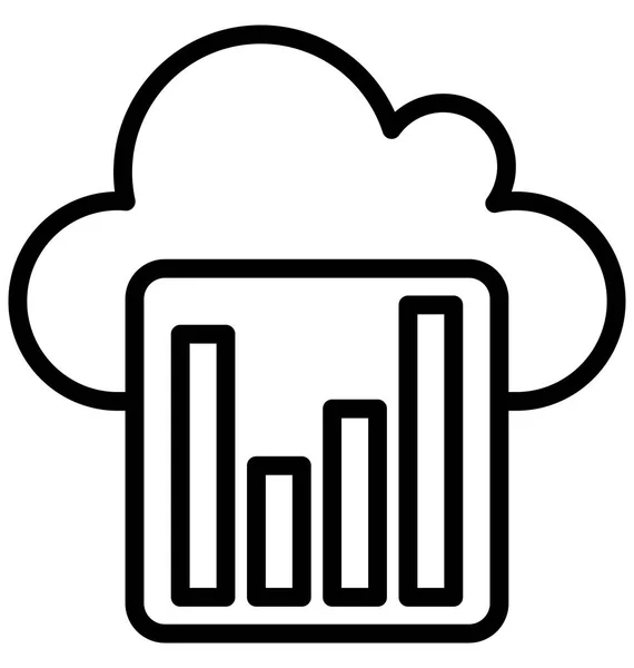 Хмарний Графік Ізольована Піктограма Вектора Яка Може Легко Змінювати Або — стоковий вектор