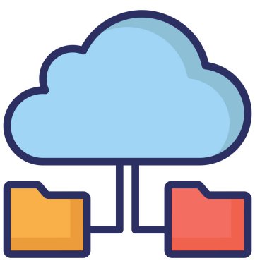 Bulut klasör izole vektör kolayca düzenlemek veya değiştirmek simgesi.