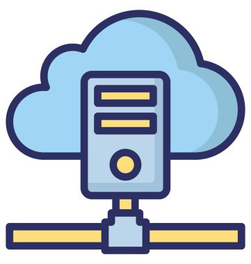 Sunucu bulut izole vektör kolayca düzenlemek veya değiştirmek simgesi.