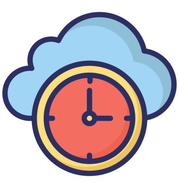 Bulut saat izole vektör kolayca düzenlemek veya değiştirmek simgesi.