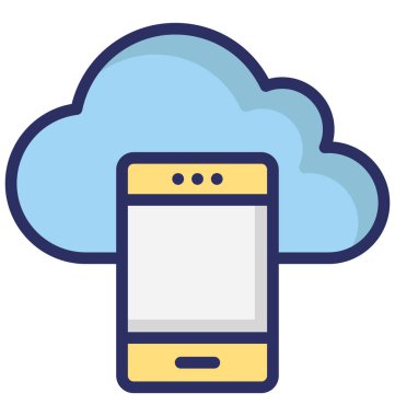 Cep bulut izole vektör kolayca düzenlemek veya değiştirmek simgesi.