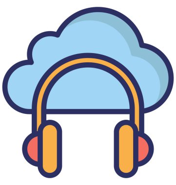 Bulut müzik izole vektör kolayca düzenlemek veya değiştirmek simgesi.