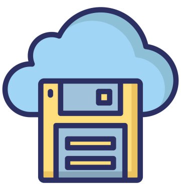 Bulut disket izole vektör kolayca düzenlemek veya değiştirmek simgesi.