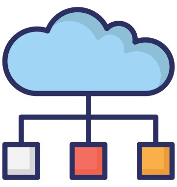 Bulut hiyerarşi izole vektör kolayca düzenlemek veya değiştirmek simgesi.