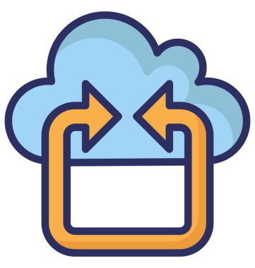 Bulut bilgi işlem izole vektör kolayca düzenlemek veya değiştirmek simgesi. 