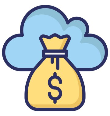 Bulut para izole vektör kolayca düzenlemek veya değiştirmek simgesi. 