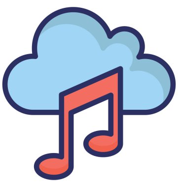 Bulut müzik izole vektör kolayca düzenlemek veya değiştirmek simgesi.