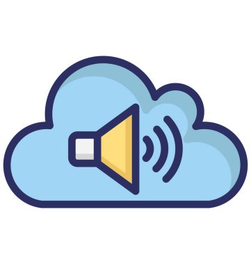 Bulut ses izole vektör kolayca düzenlemek veya değiştirmek simgesi.