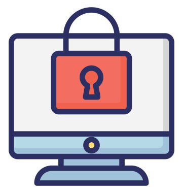 Kilit ekran izole vektör kolayca düzenlemek veya değiştirmek simgesi. 