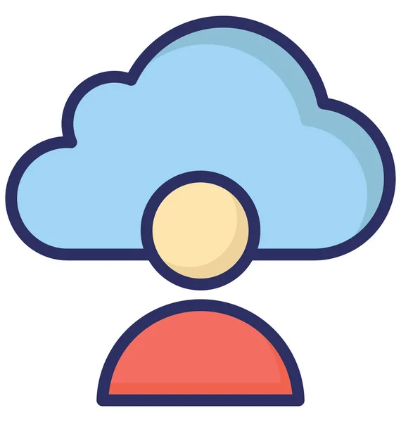 Cloud User Icono Vectorial Aislado Que Puede Modificar Editar Fácilmente — Archivo Imágenes Vectoriales