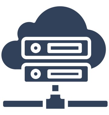 Bulut sunucu raf izole vektör kolayca düzenlemek veya değiştirmek simgesi. 