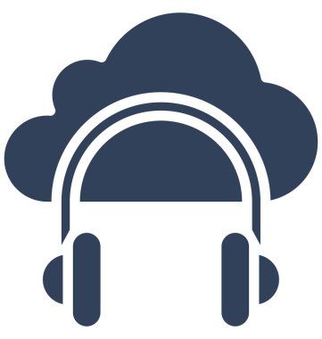 Bulut müzik izole vektör kolayca düzenlemek veya değiştirmek simgesi.