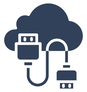 Bulut bilgi işlem izole vektör kolayca düzenlemek veya değiştirmek simgesi.